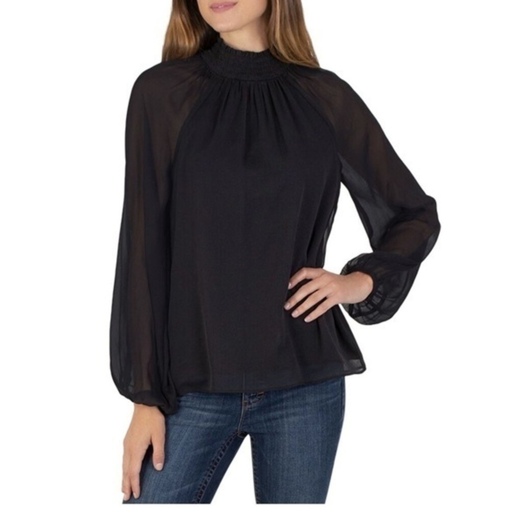 NWOT Women's JOIE Limited Edition Black Long Sleeve Smocked Top Size XXL $278.